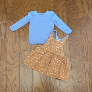 Matching shirt and pinafore set